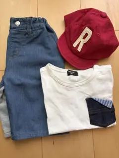 COMME CA ISM Tシャツ ハーフパンツ キャップ 3点セット