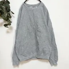 グレー クルーネック スウェット【XL】トレーナー 無地 シンプル 春 冬
