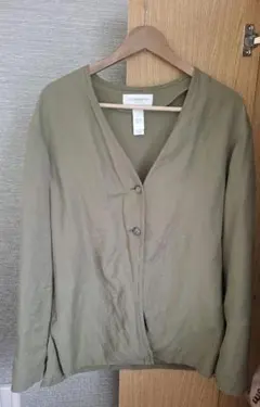 LIZ claiborne LIZSPORT ノーカラー カーキジャケット