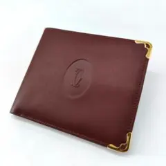 27215✨️カルティエ 二つ折り財布 マストライン レザー ボルドーのサムネイル