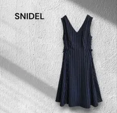 【美品】SNIDEL ストライプ ノースリーブ ワンピース/ジャンパースカート