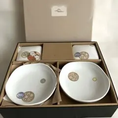 【新品未使用】深川製磁　寿赤絵　蓋物 取皿揃　7点セット