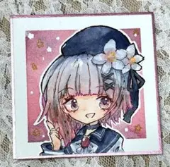 桜羽エマ 魔法少女ノ魔女裁判 まのさば 手描きイラスト 豆色紙 アナログ