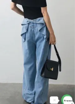 FRENE フレーネ　フリル付きハイウエストデニム　M 美品