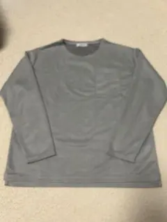 グレー 長袖カットソー ポケット付き