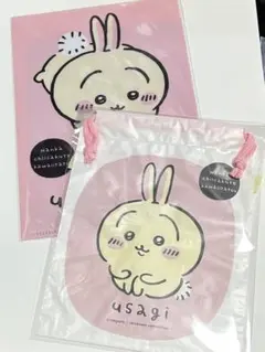 ちいかわ　うさぎ　100均　ミニクリアファイル+ビニール袋のサムネイル