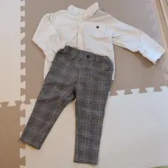 POLO Baby 長袖シャツ チェックパンツ セット 80-90cm