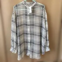 earth music&ecology チェック柄シアーシャツ 未使用のサムネイル