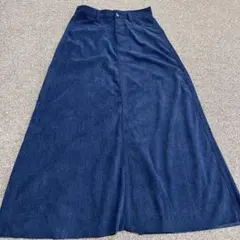 ネイビー コーデュロイ ロングスカート Sサイズ