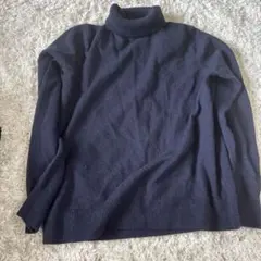 UNIQLO カシミヤ タートルネックセーター M ネイビー