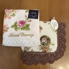 British Country エトワール　花柄ハンカチ 2枚セット