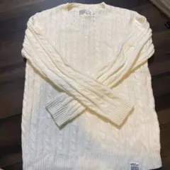 AZUL BY MOUSSY ケーブルニット Vネック ホワイト XSのサムネイル