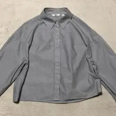 UNIQLO：C コットンコクーンシャツ 長袖シャツ ストライプ Mサイズ