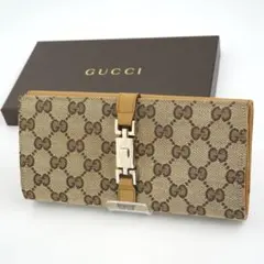 ✨未使用展示品✨ GUCCI 長財布　ジャッキー GGライン　キャンバス　シマ