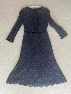 JUSGLITTY レース長袖ネイビーワンピース サイズ1 美品