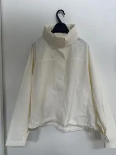 UNIQLO ホワイト ウィンド　プルーフ　スタンドカラー　テックパーカー L