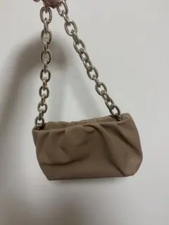 H&M チェーン　ベージュ ショルダーバッグ