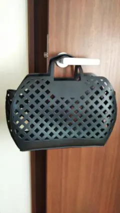 革製　かご型かばん　黒