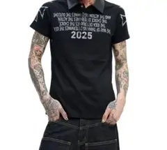 DETW 25SS Dark PU Leather Polo Tee