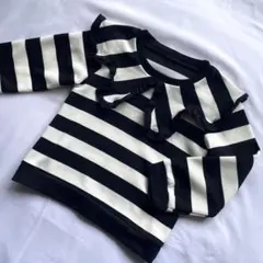 襟付きトップス ボーダー フリル 女の子 長袖 110 6Y
