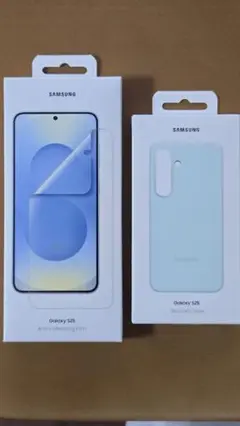 Samsung Galaxy S25 シリコンケース 淡い青