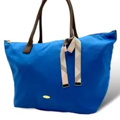 ブルーレーベルクレストブリッジ　トートバッグ　ナイロン　ブルー　リボン付き