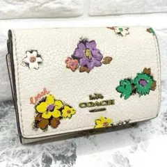 COACH 三つ折り財布 オリガミ ウォレット フローラル 花柄 ホワイトのサムネイル