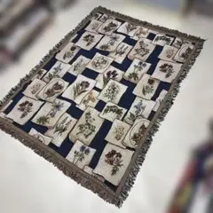花　マルチカバー　ソファカバー　ヴィンテージラグ　175x131のサムネイル