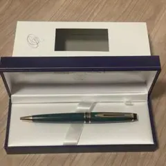 ミキモト ボールペン ブルーマーブル×シルバー 天冠に貴石 回転式 レア