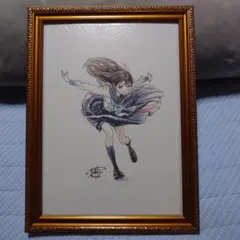 いわさきちひろ 絵画 青いつば広帽子を持つ少女 - メルカリ