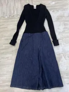 Chloe ニット&デニムワンピース　36サイズのサムネイル