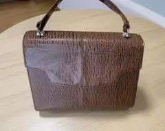 ブラウン 合成皮革 ハンドバッグ