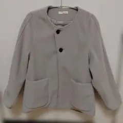 グレー ノーカラージャケットMオーバーサイズ新品未使用品