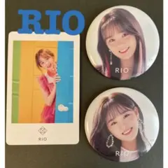 NiziU Step and a step リオ　缶バッジ2個&カードセット