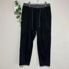 ジュンレッド　ブラック　カジュアルパンツ グレーウエストバンド　薄手　男女共有