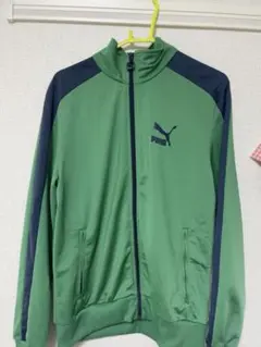 PUMA フルジップジャージ XL グリーン/ネイビー