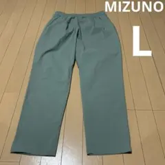 美品MIZUNOミズノ速乾性パンツレディースLくすみグリーンジムヨガアウトドア