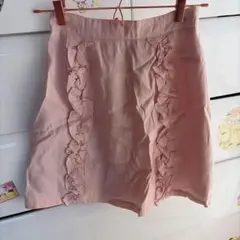 AnkRouge フリル付きピンクタイトスカート