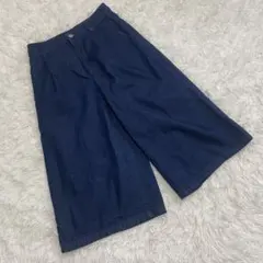 GU デニム M ガウチョパンツ ワイドパンツ インディゴ