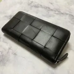 【新品未使用】羊革長財布　イントレチャート　ラウンドファスナー　男女共にオススメ