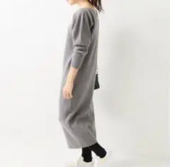 美品イエナ IENA ニットワンピース ホールガーメント リブ カシミヤ ウール