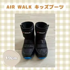 AIR WALK キッズブーツ 19cm ブラック ブルー