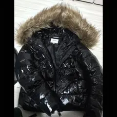 【値下げ可】【ベルト付き・ファー取り外し可能】黒 ダウンジャケット Sサイズ