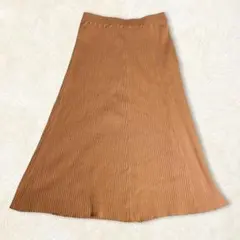 ✨FONCE✨ フォンセ リブ ニット Aライン フレア ロング スカート Fのサムネイル