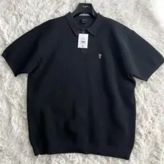 新品タグ付き HUF ハフ 半袖ニット ポロシャツ 黒 XXL 3L大きいサイズのサムネイル