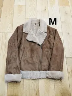 ムートンコート　ショート　ライダース　レディース