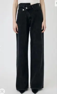 つ*き様 moussy CROSS WAIST WIDE STRAIGHT