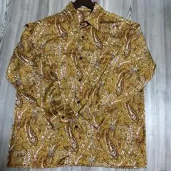 w11 昭和レトロ　kutir クチュール　ペイズリー柄シャツ　フリーサイズ