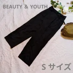 【BEAUTY & YOUTH】 ブラックカジュアルパンツ Sサイズ　ベルト付き