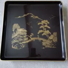 蔵出し】懐石御膳 輪島塗 二度塗 美術漆器 沈金楼閣山水の図 10客 未